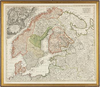 Johann Baptist Homann, "Scandinavia complectens Sueciae Daniae & Norvegiae Regna".