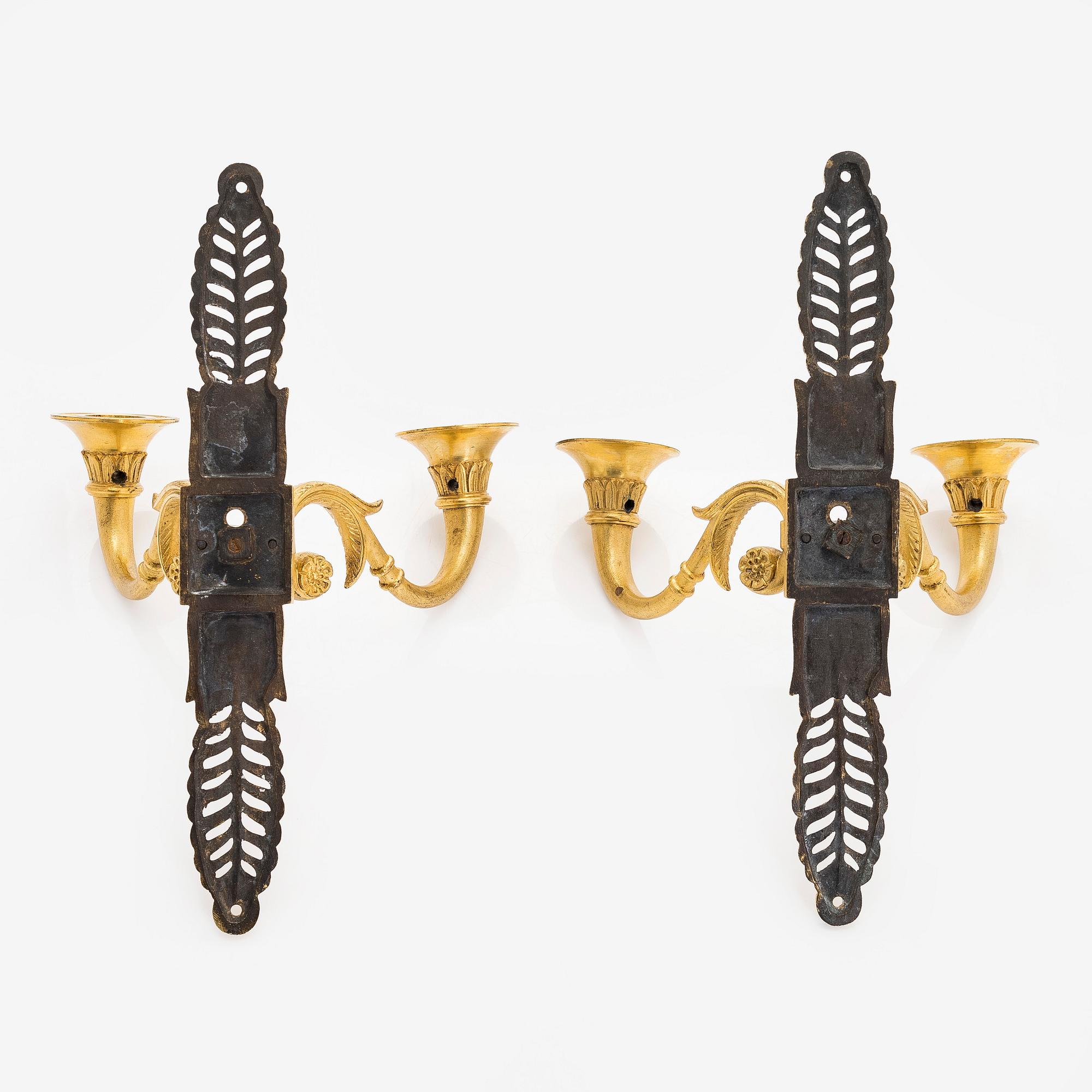 Appliques, ett par, Senempire 1800-talets mitt, brons.