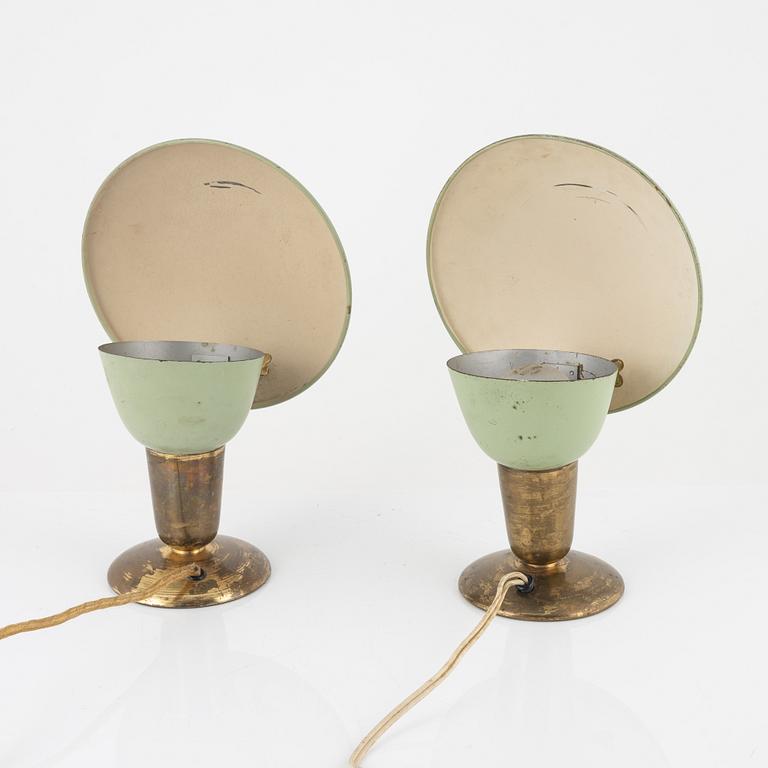 Bertil Brisborg, table/wall lamps, 1 pair, model "31032", Nordiska Kompaniet 1940s.