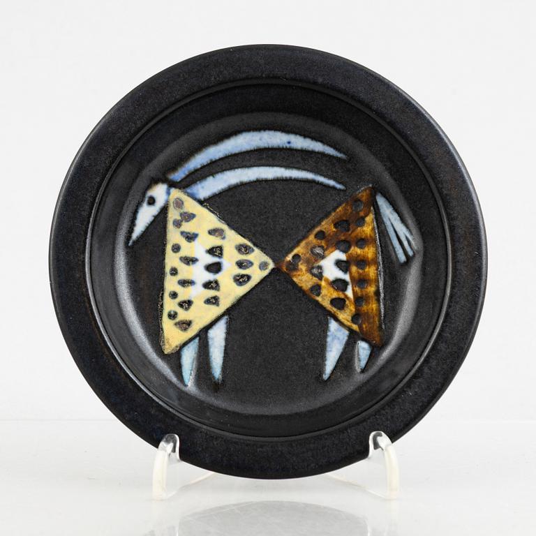 Lisa Larson, vaser, 4 st och fat, 2 st, stengods, ur serien "Varieté", Gustavsberg.