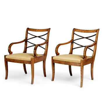 Carl Malmsten, a pair of armchairs, Swedish Grace, Svenska Möbelfabrikerna Bodafors, 1920s.