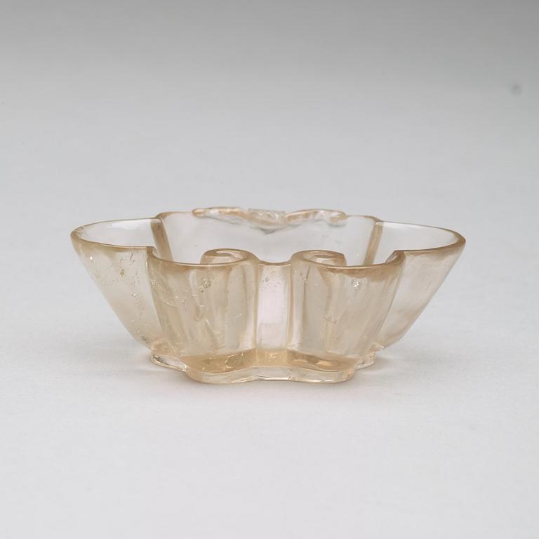 A rock chrystal brush washer, Qing dynasty, 19th Century.