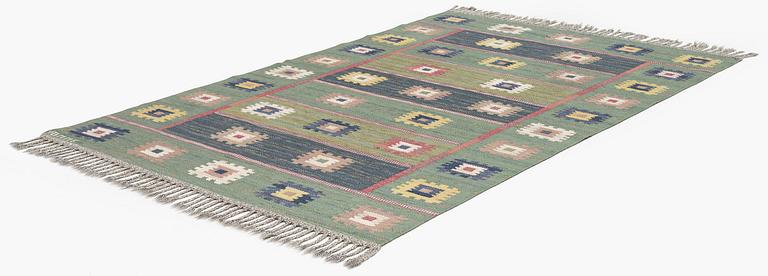 Märta Måås-Fjetterström, a carpet, 'Grön äng', flat weave, c 253 x 161 cm, signed AB MMF.