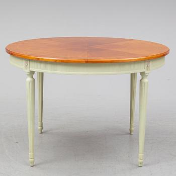 A Gustavian style dinner table, second half of the twentieth century.