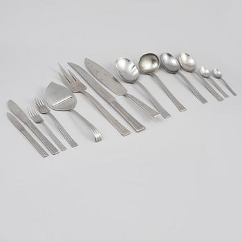 BESTICK, 54 delar, rostfritt stål, "Thebe", Folke Arström, Gense, 1900-talets mitt.