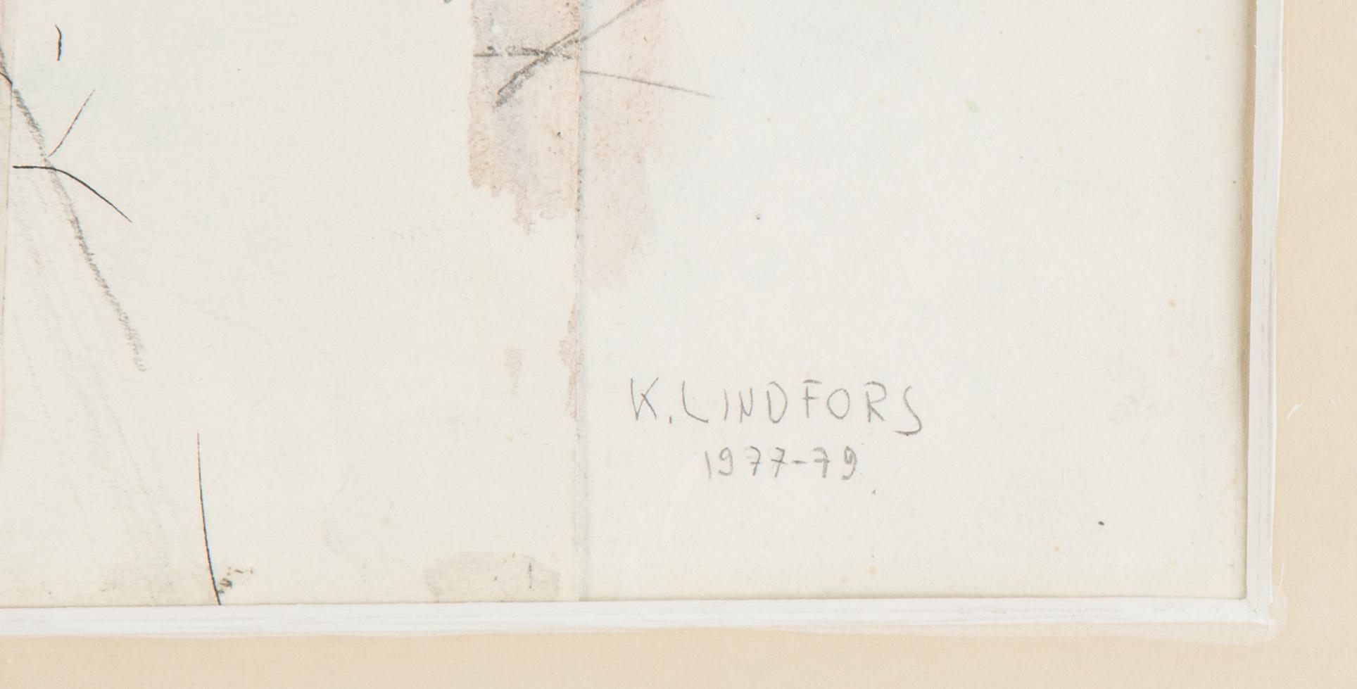 Kent Lindfors, blandteknik och collage, signerad och daterad 1977-79.