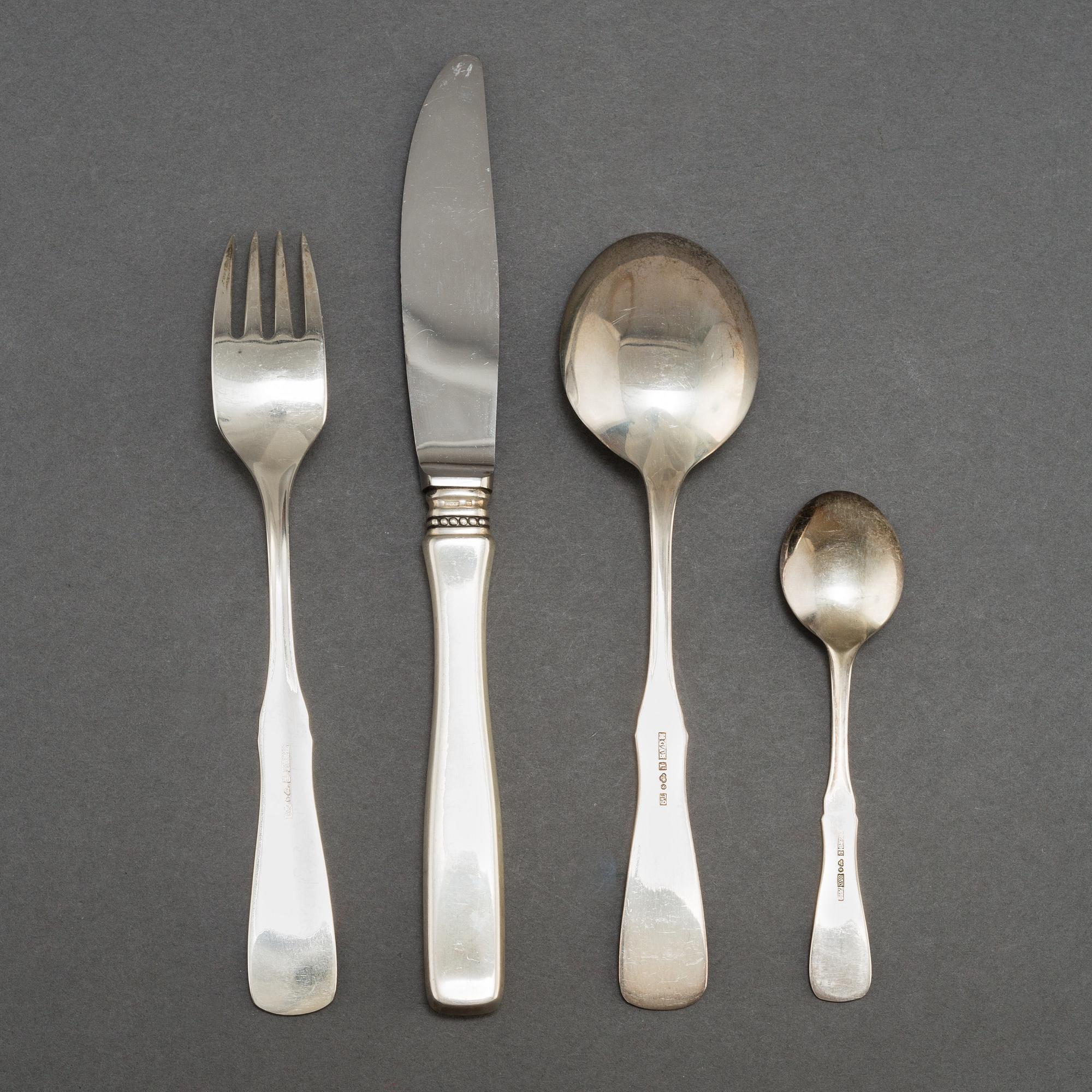 A second half of the 20th Century 48-piece 'Uppsala' silver cutlery service.