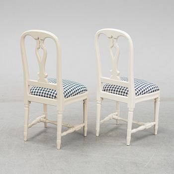 Eight Gustavian style 'Hallunda' chairs from IKEA.