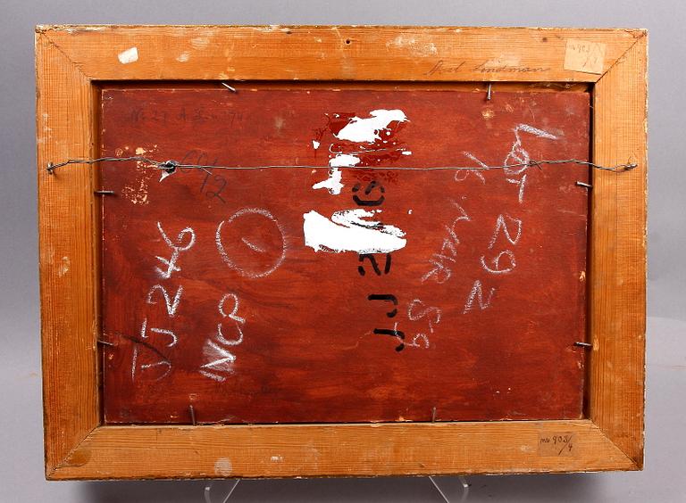 AXEL LINDMAN, olja på pannå. Sign o dat 74.