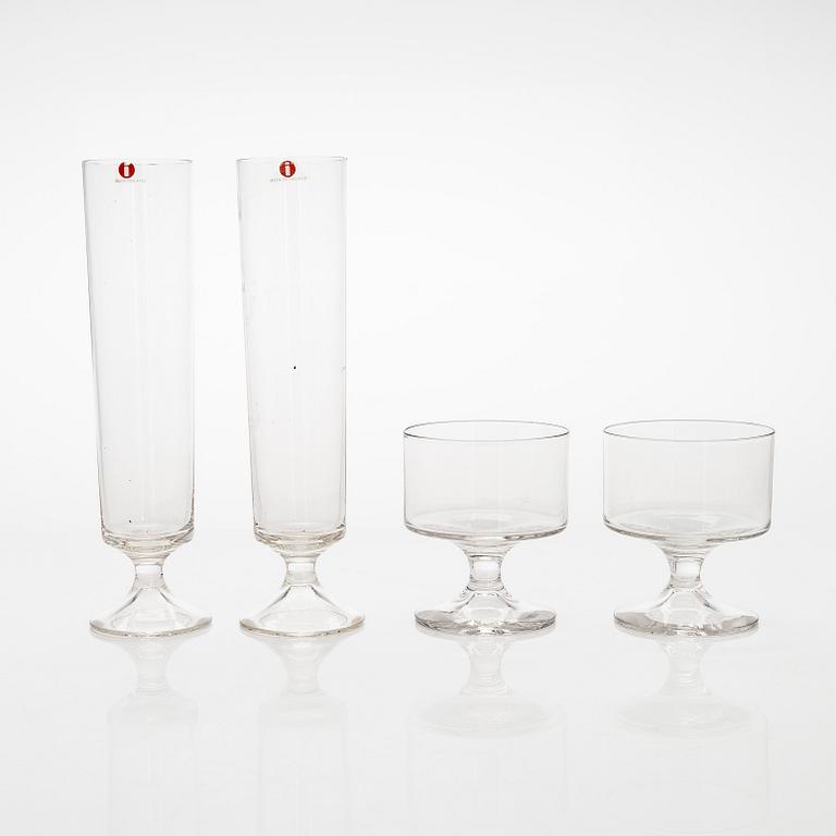 Tapio Wirkkala, A set of 19 "Karelia" model 2103 drinking glasses for Iittala Finland, in production 1965-1974.