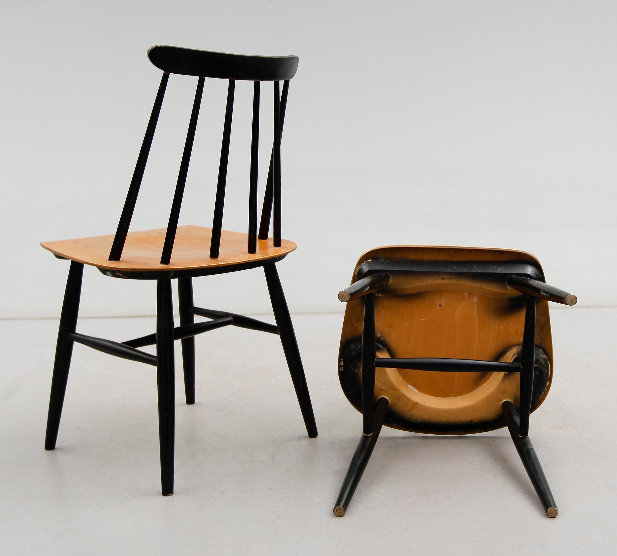 STOLAR 4 + 2 st OCH PALL, "Fanett", Ilmari Tapiovaara, Edsbyverken, 1900-talets andra hälft.