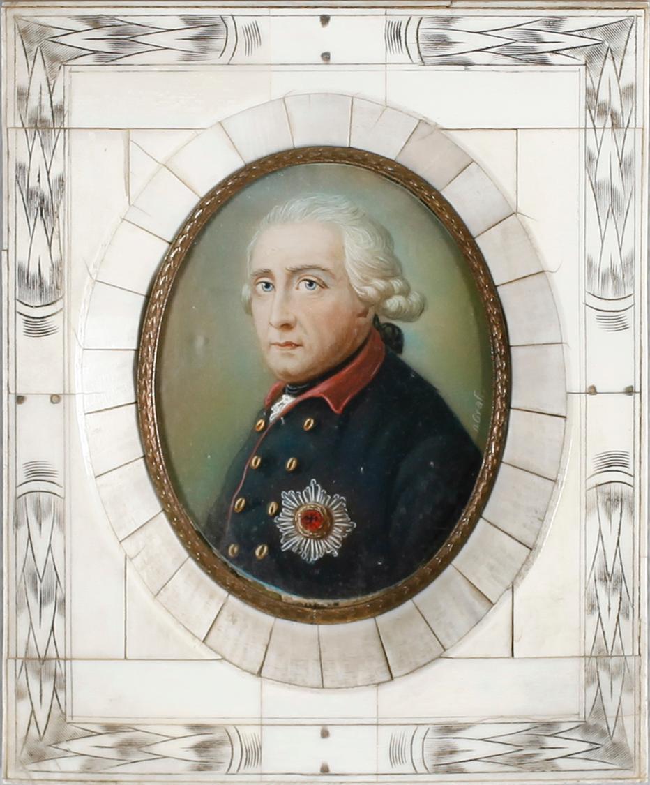 MINIATYR, gouache, signerad N Graf, 1800-tal.