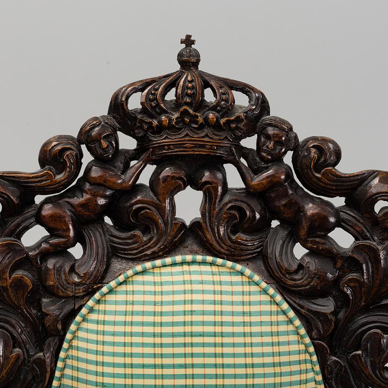 An 18th century baroque armchair.