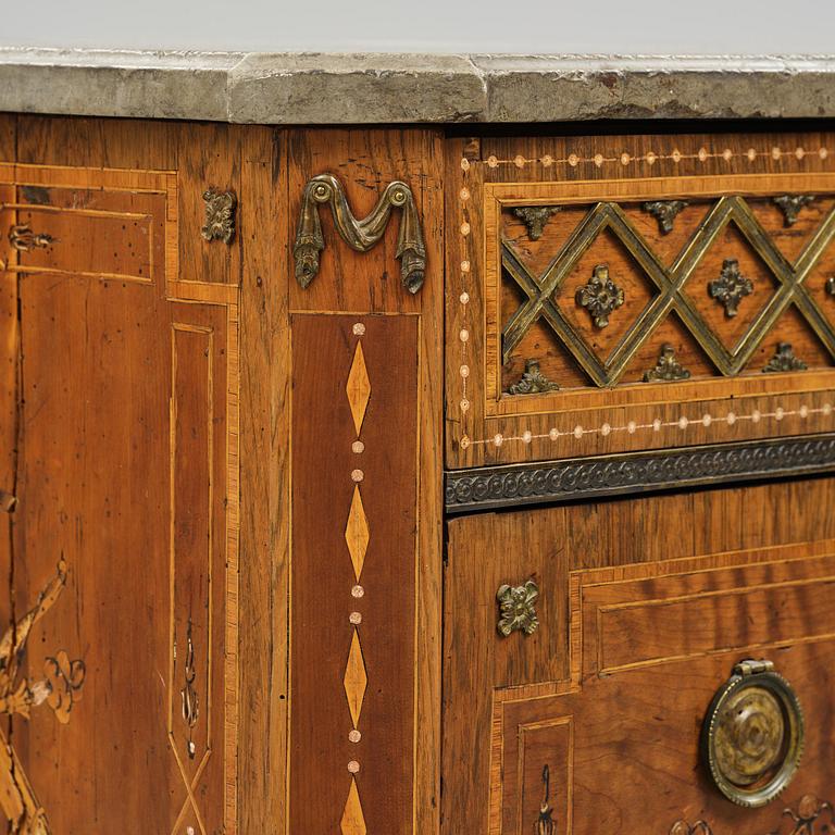 A Gustavian marquetry commode by N. P. Stenström (master in Stockholm 1782-90).