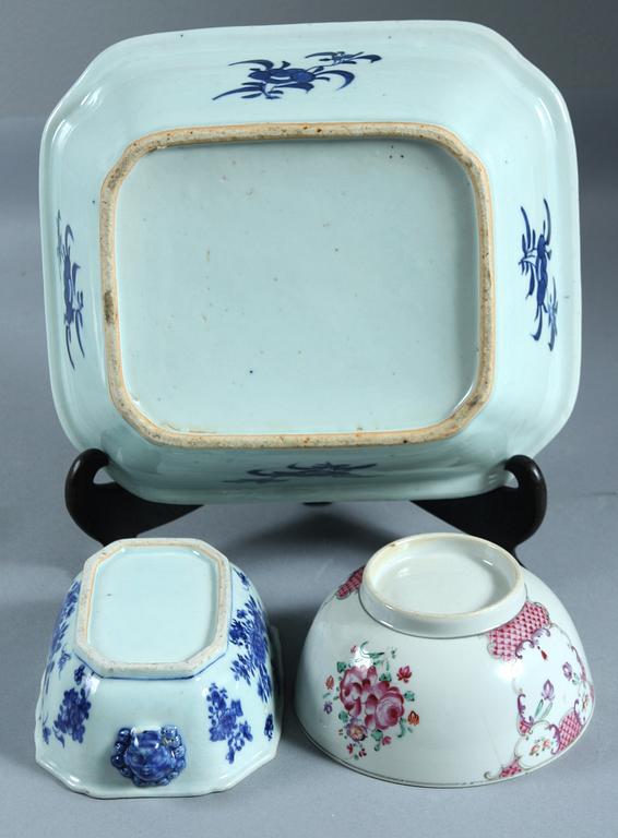 PARTI PORSLIN, 3 delar, Kina 17-1800-tal.