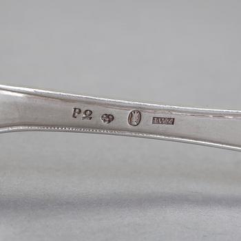 DESSERTSKEDAR, 12 st, silver, Johan Wilhelm Zimmerman, Stockholm 1797. Tot ca 463 gram.