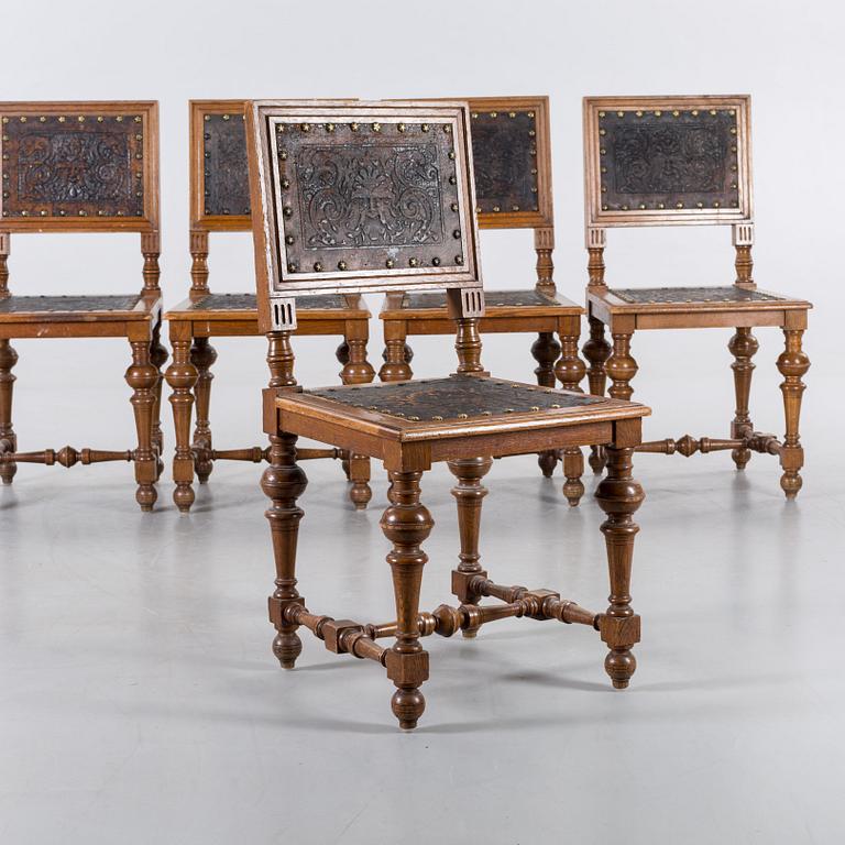 FIVE NEO BAROQUE CHAIRS, late 19th century.