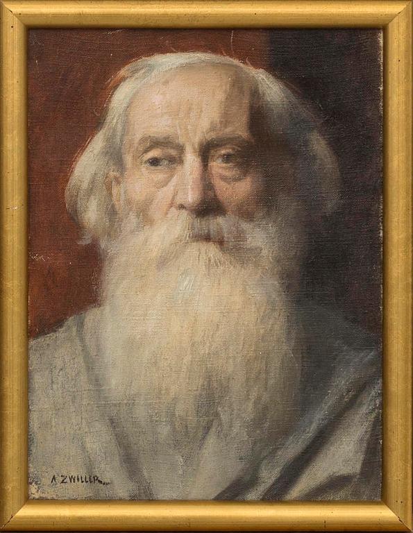 AUGUSTIN ZWILLER, a signed oilpainting on canvas.