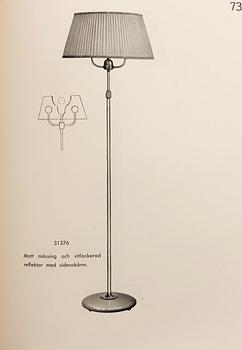 Bertil Brisborg, a pair of floor lamps model 31376, Nordiska Kompaniet, Sweden, 1940s.