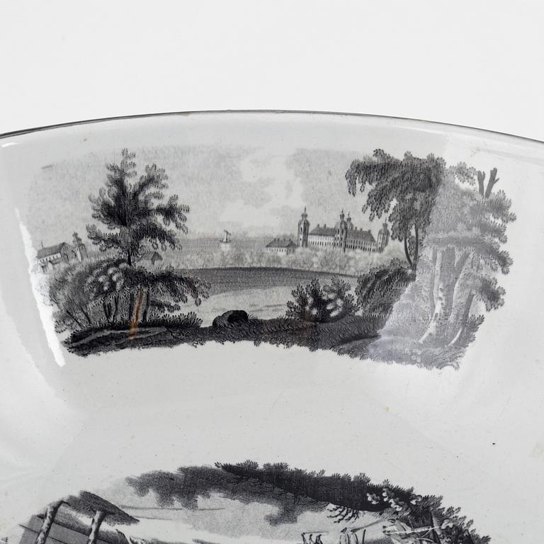 a large creamware bowl, 'Tullgarn', Rörstrand, mid-19th century.