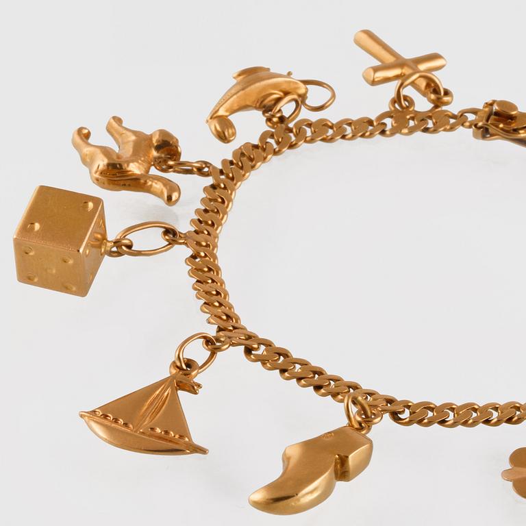 BERLOCKARMBAND,18K guld, importstämplad. Vikt  16,5 gram.