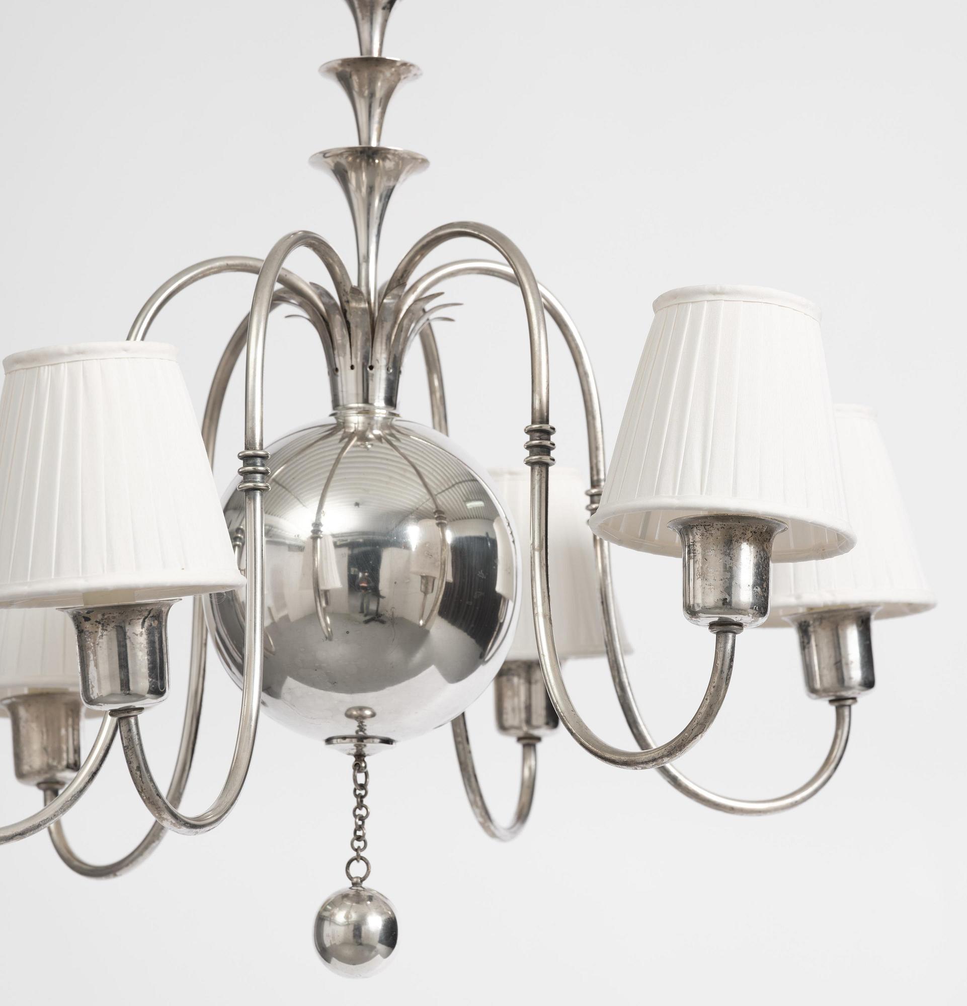 Elis Bergh, a Swedish Grace ceiling lamp, C.G. Hallberg, Stockholm, 1920s.