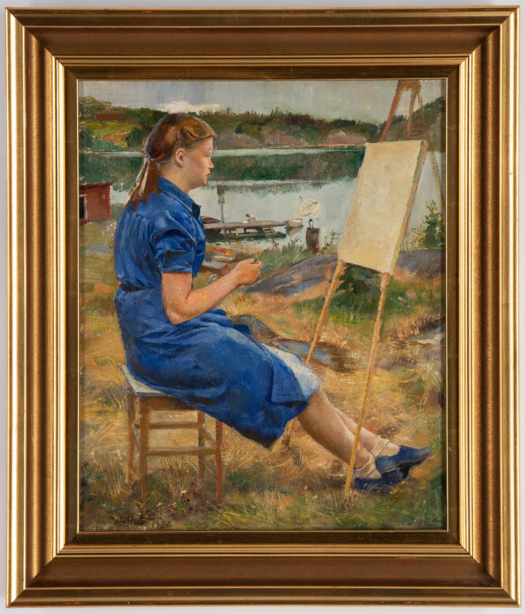 Axel Wallert, oil on board, signed and dated 1956.