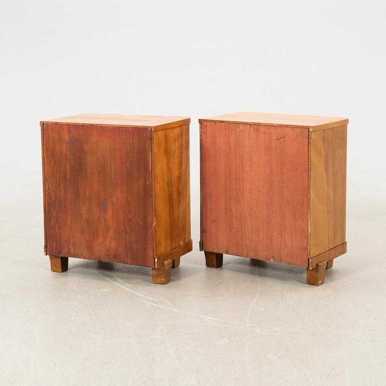 Bedside tables, a pair, Art Deco, first half of the 20th century.