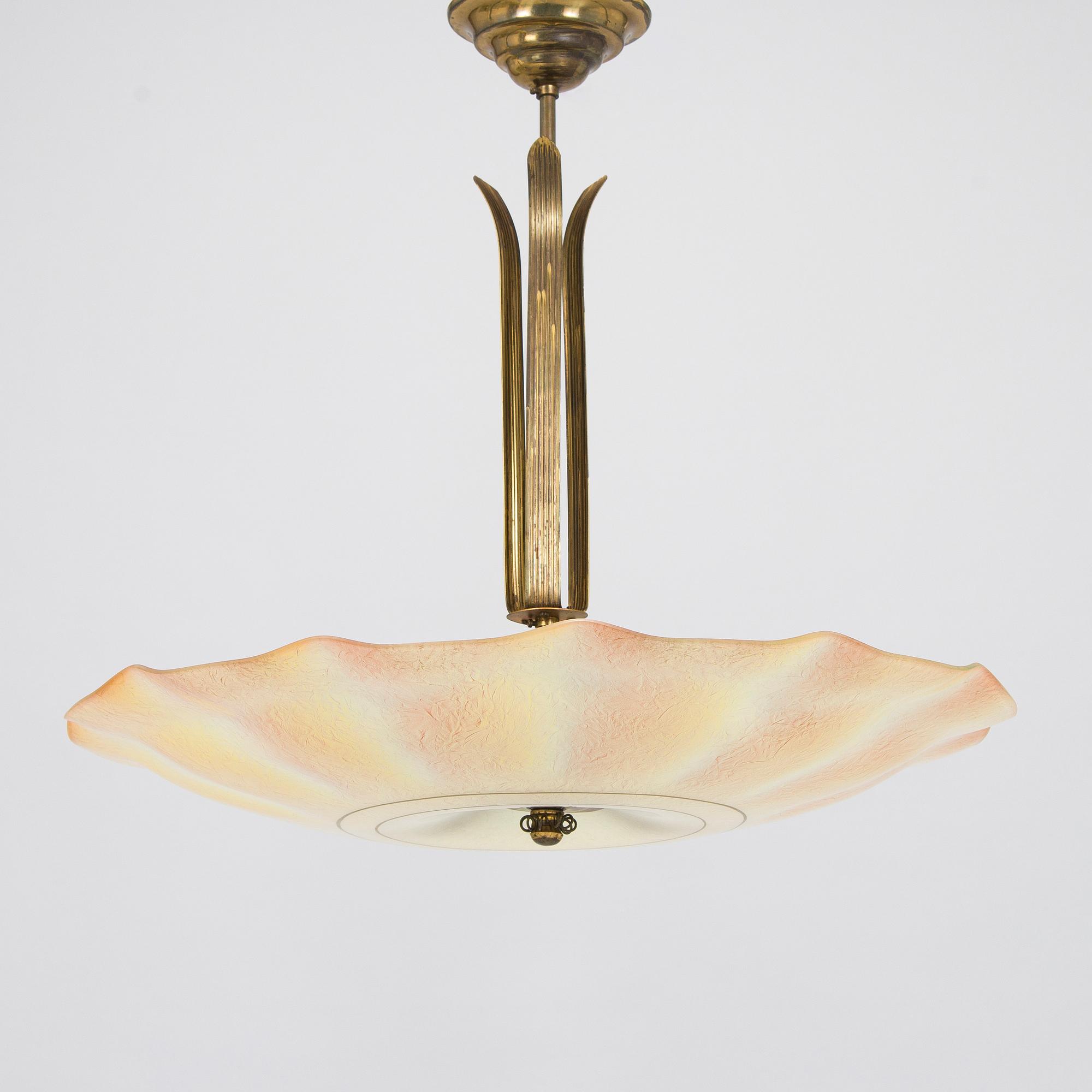A Finnish 1940s pendant ceiling light by Valinte.
