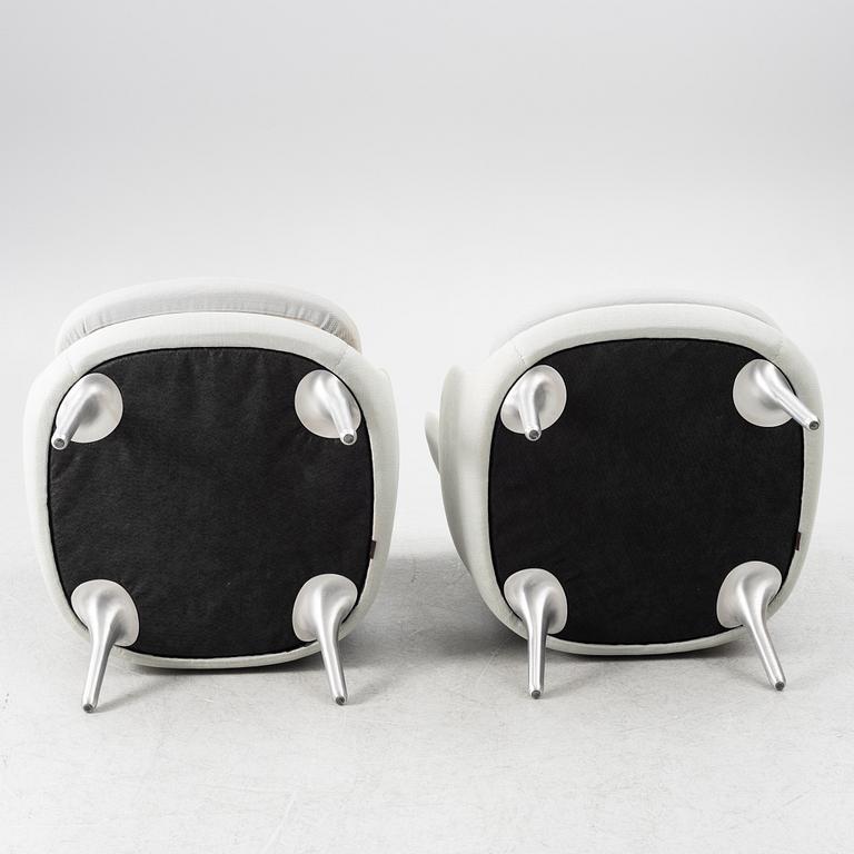Jaime Hayon, a pair of 'Ro' lounge chairs with footstools, Fritz Hansen.