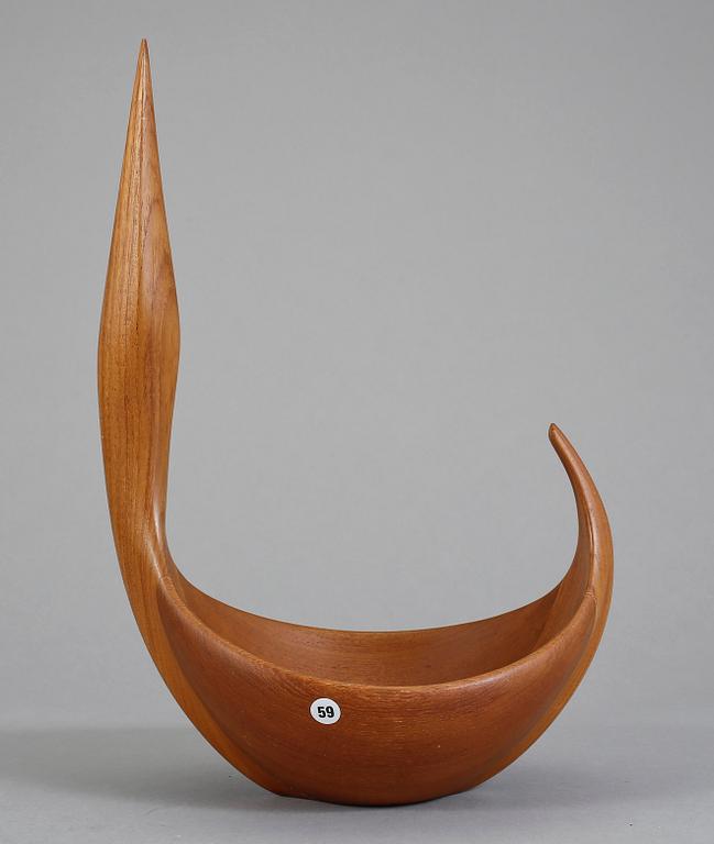 Two Johnny Mattson teak bowls, Sweden 1950's.