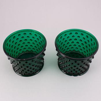 Josef Frank, two "Hortus" glass flower pots, Svenskt Tenn, Sweden.