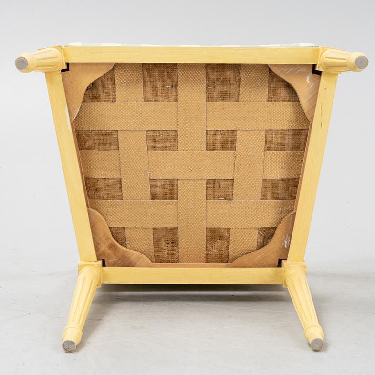 A pair of Gustavian style armchairs, 1990's.