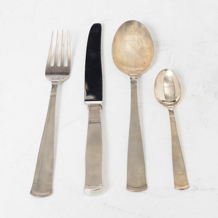 Jacob Ängman, bestickuppsättning, 42 delar, silver, "Rosenholm", GAB,