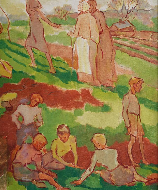 Lotte Laserstein, Fantasy landscape with people.