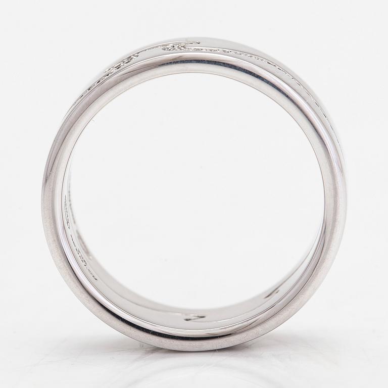 Georg Jensen, an 18K white gold 'Fusion'  ring, with pavé-set diamonds totaling approx. 0.18 ct.