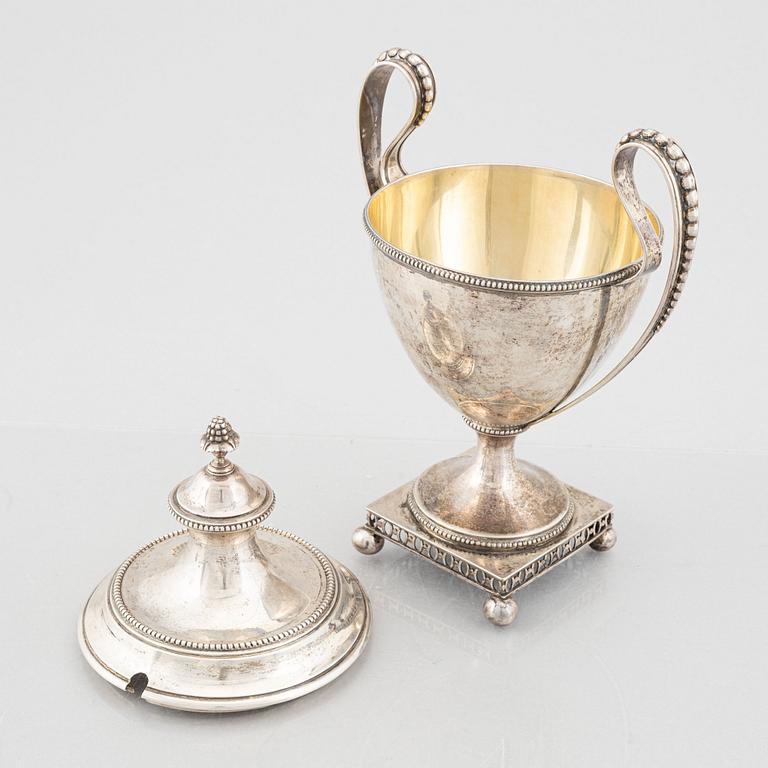 A Gustavian style silver sugarbowl, mark of Gustaf Möllenborg, Stockholm 1896.