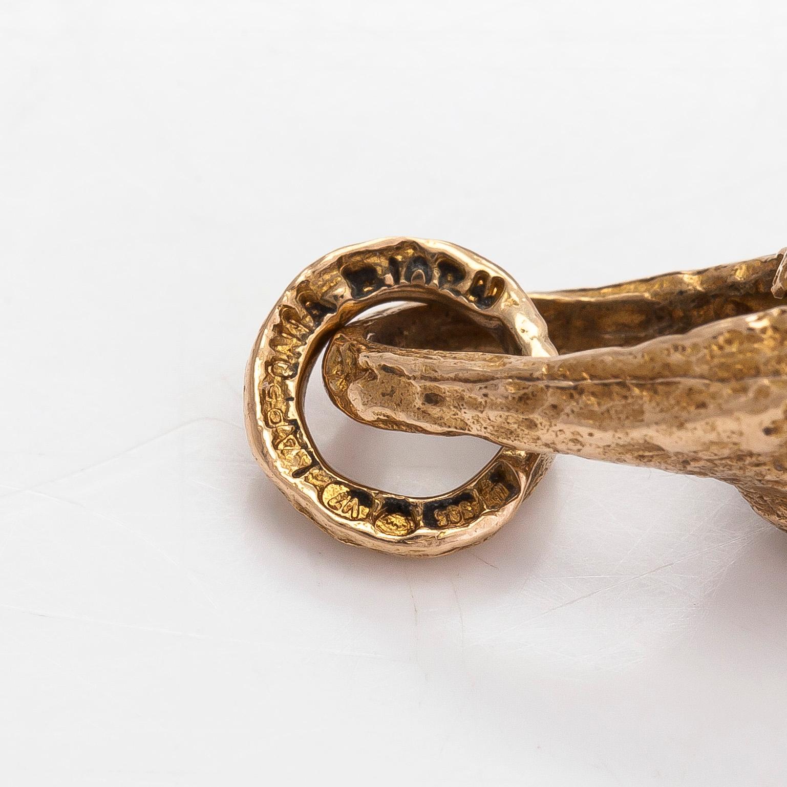 Björn Weckström, halsband, "Renklockan", 14K guld och ametist, Lapponia 1974.