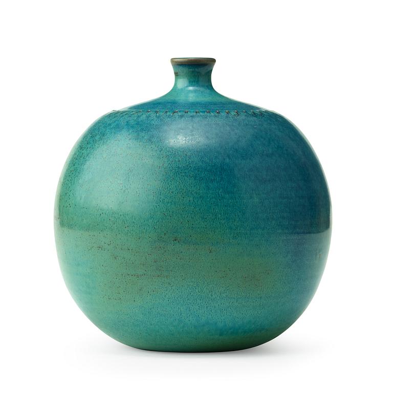 A Stig Lindberg stoneware vase, Gustavsberg's studio, Sweden 1960.