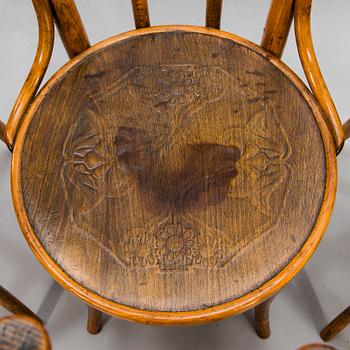 STOLAR, 6 st, Thonet, 1900-talets första hälft, tillverkade för den ryska marknaden, brännmärkta.