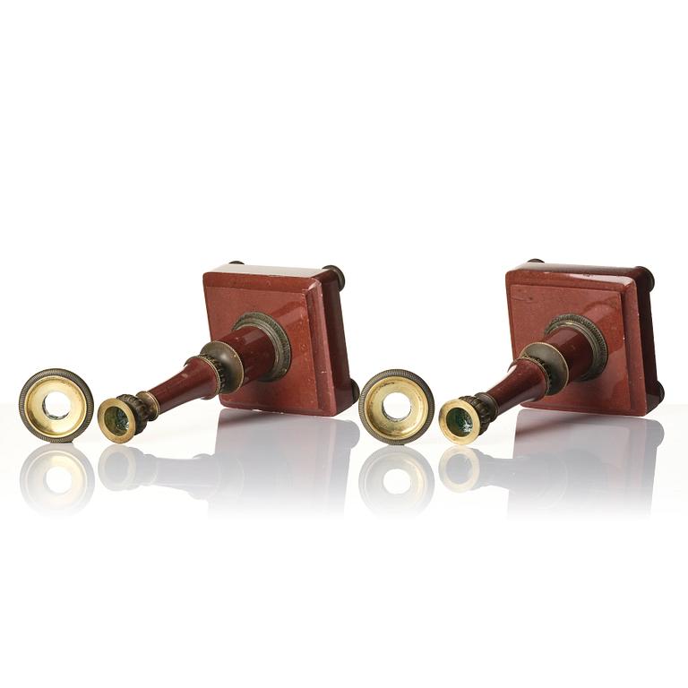 A pair of presumablu russian candlesticks.