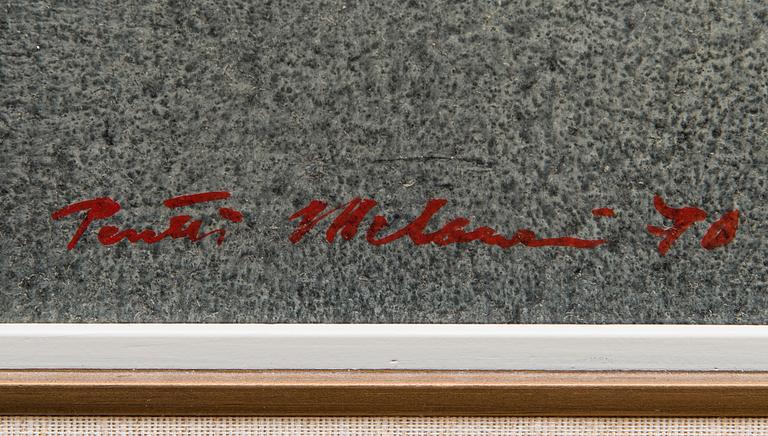 PENTTI MELANEN, öljy kovalevylle, signeerattu ja päivätty -70.