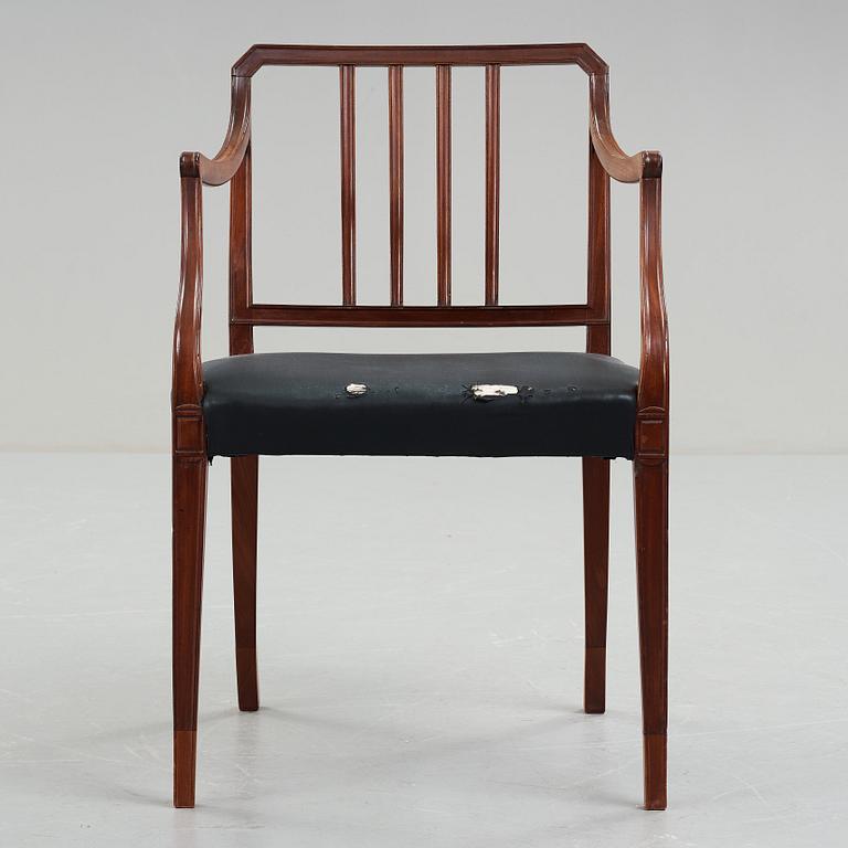 An English 20th century mahogany armchair.