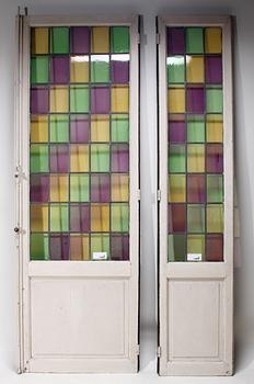 DÖRRAR, ett par, jugend, tidigt 1900-tal.