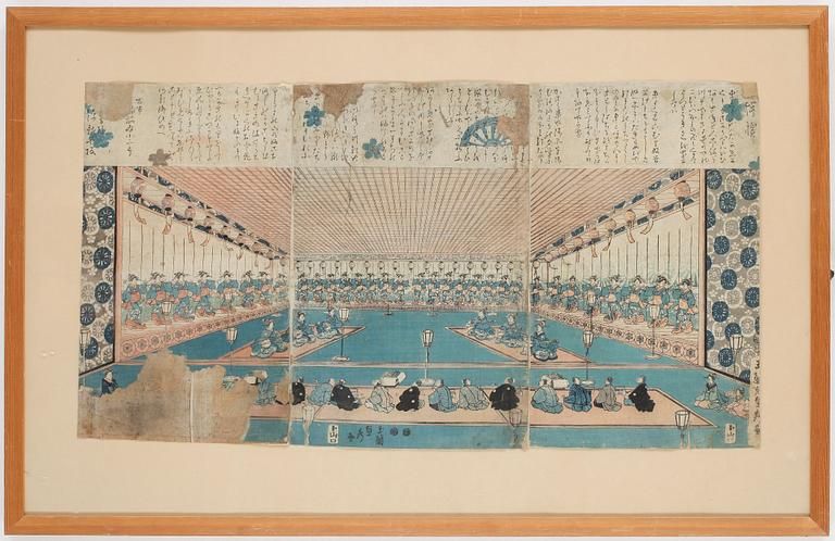 TRÄSNITT, två stycken, Japan, 1800-tal.