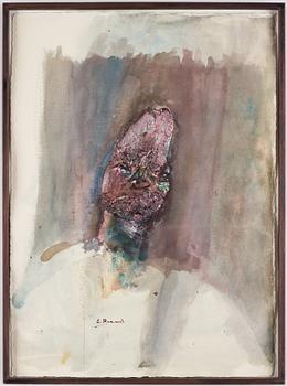 ERLAND BRAND, collage and watercolor, signed and dated 1990.