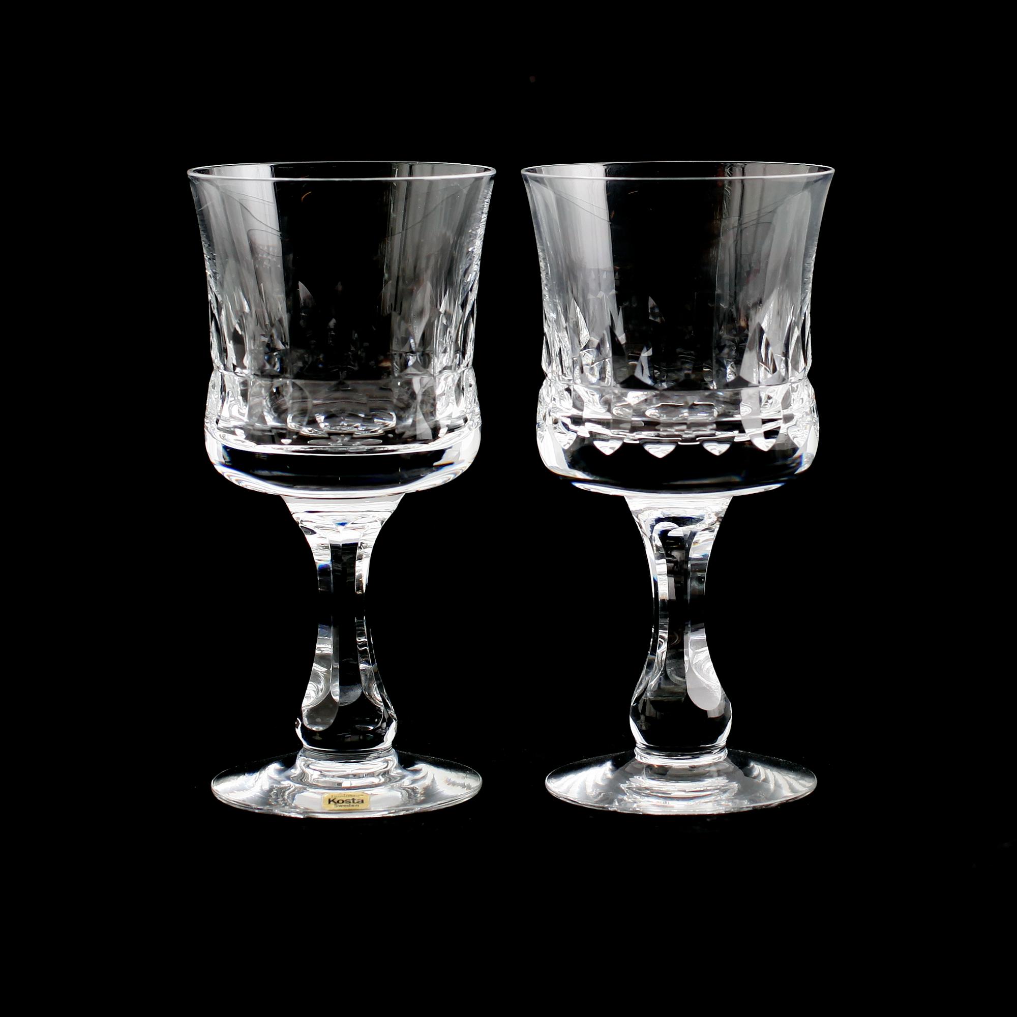 RÖDVINSGLAS, 12 st, "Prince", Göran Wärff, Kosta.