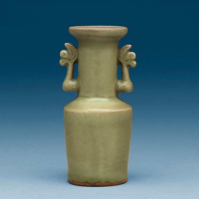 A small longquan celadon mallet vase, presumably Song/Yuan dynasty.