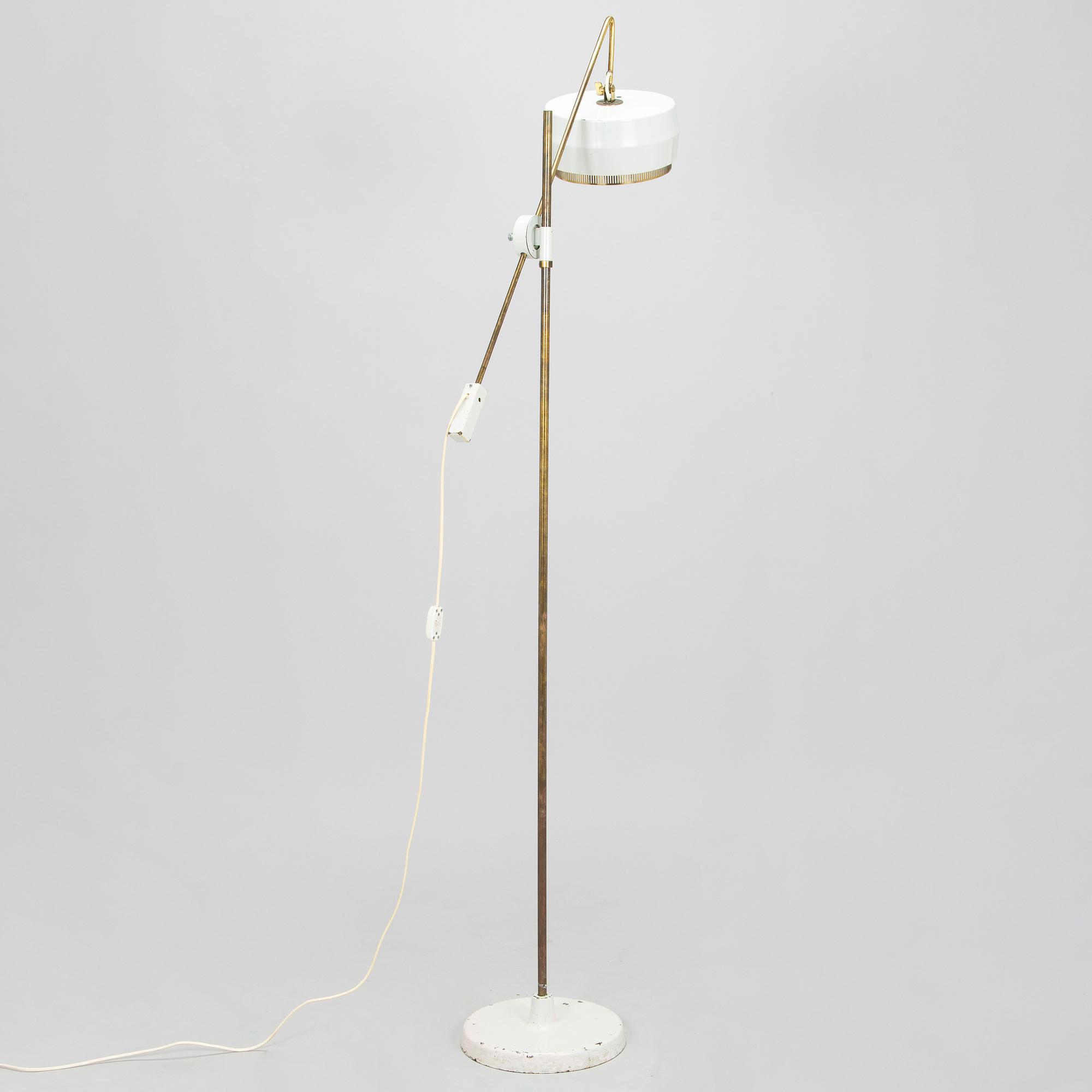 A mid-20th century floor lamp, possibly prototype, Aarne Ervi Architect's office, manufacturer Taito.