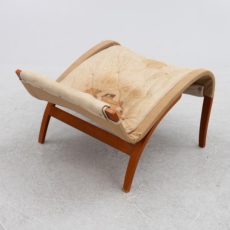 Bruno Mathsson, armchair with footstool, "Pernilla", DUX, late 20th century.